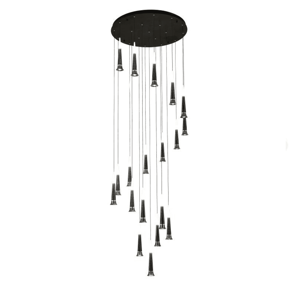 Modern Spiral Black Torch Pendant Chandelier CP194