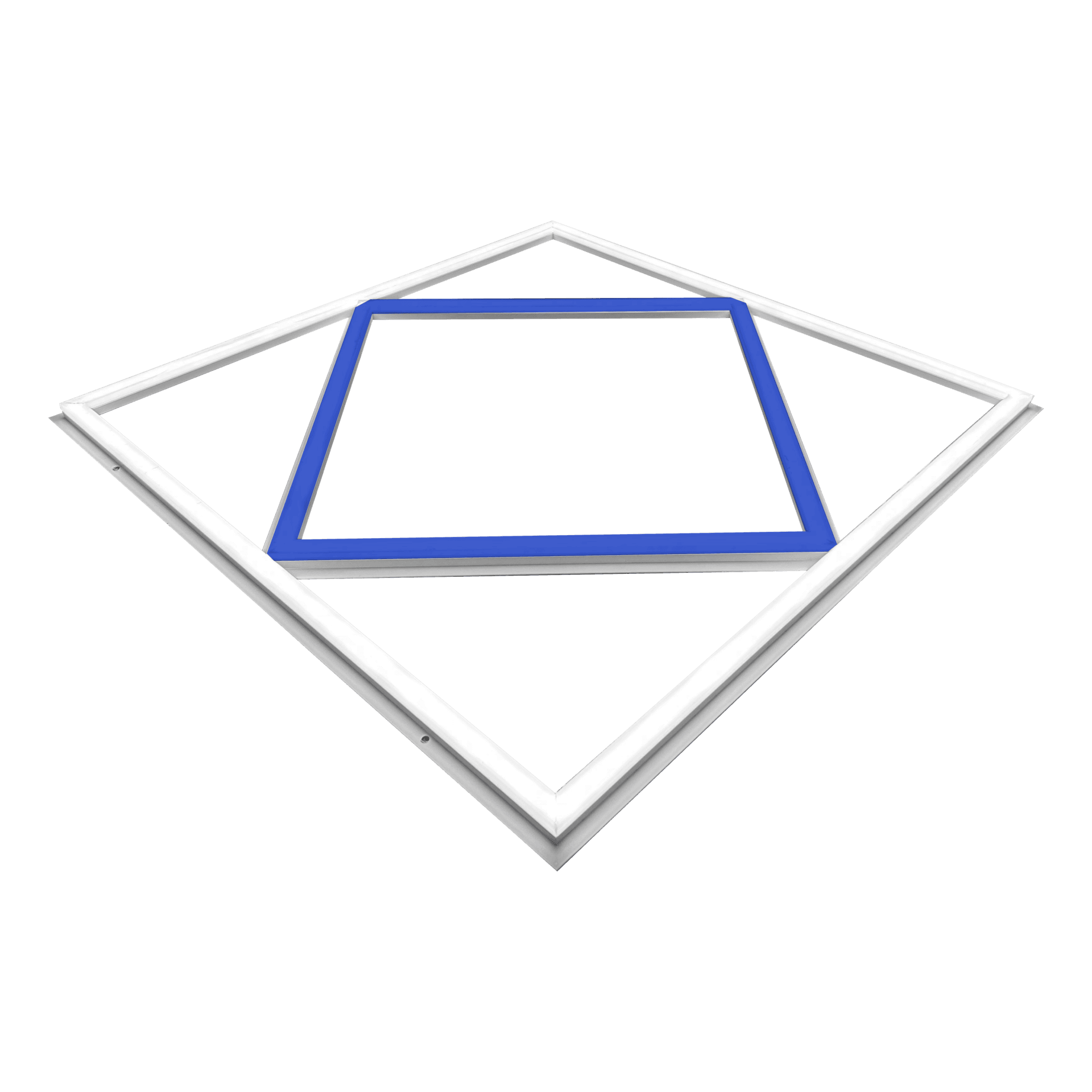 Ultra Bright Diamond Shape LED Ceiling Panel Light - Blue + Coolwhite 600 x 600mm