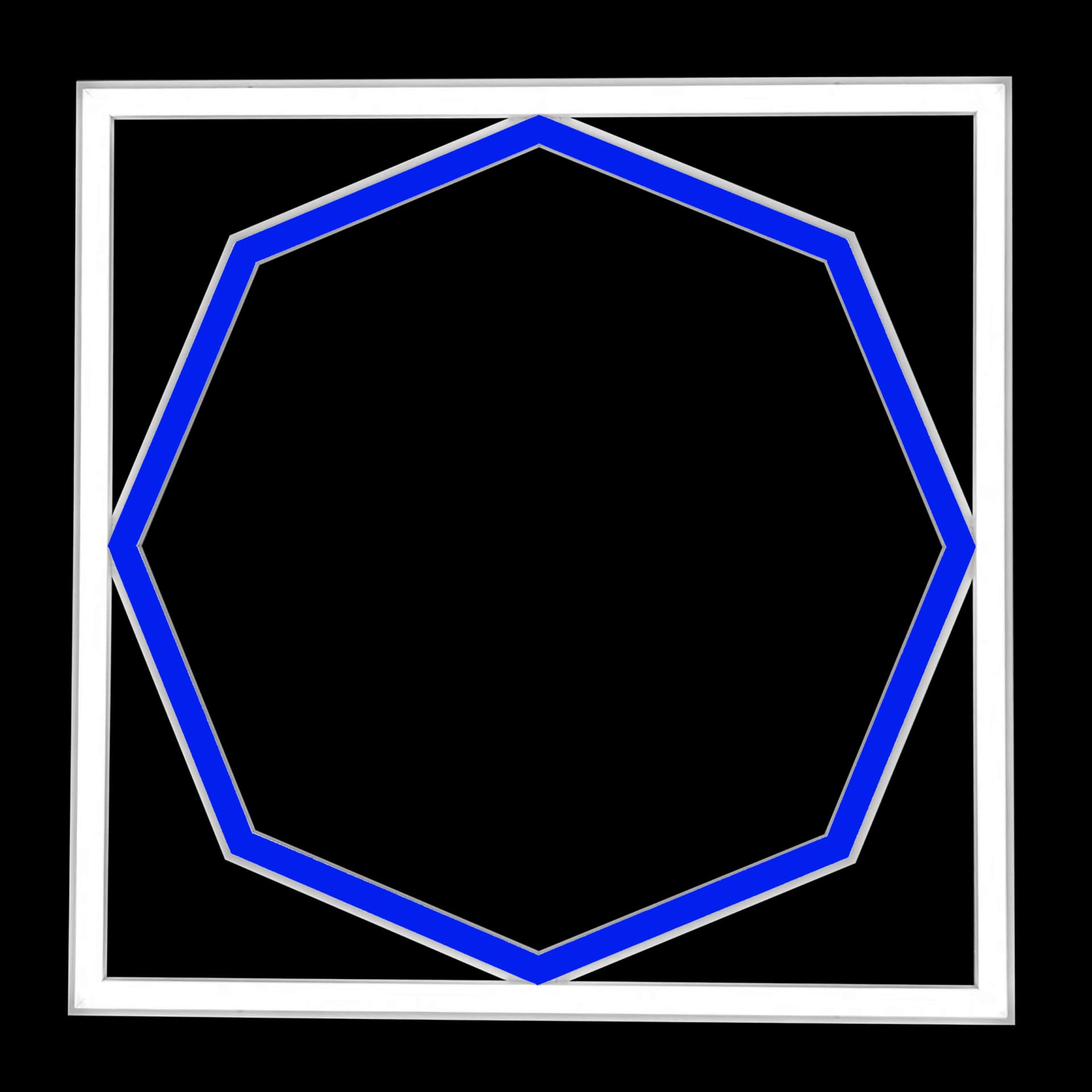 Ultra Bright Octagon Shape LED Ceiling Panel Light – Blue + Coolwhite 600 x 600mm