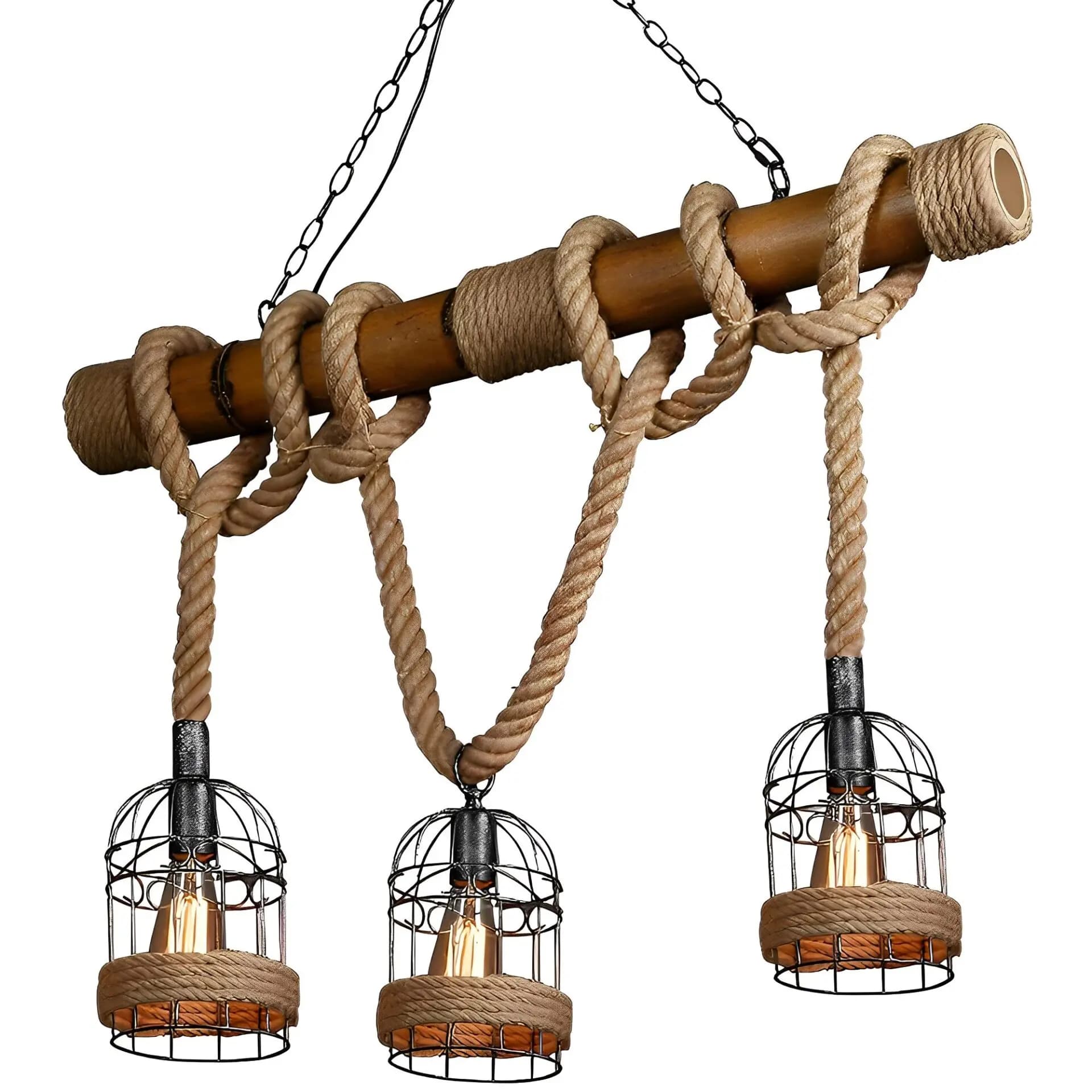 Kitchen Island Rope Bamboo Chandelier CP195