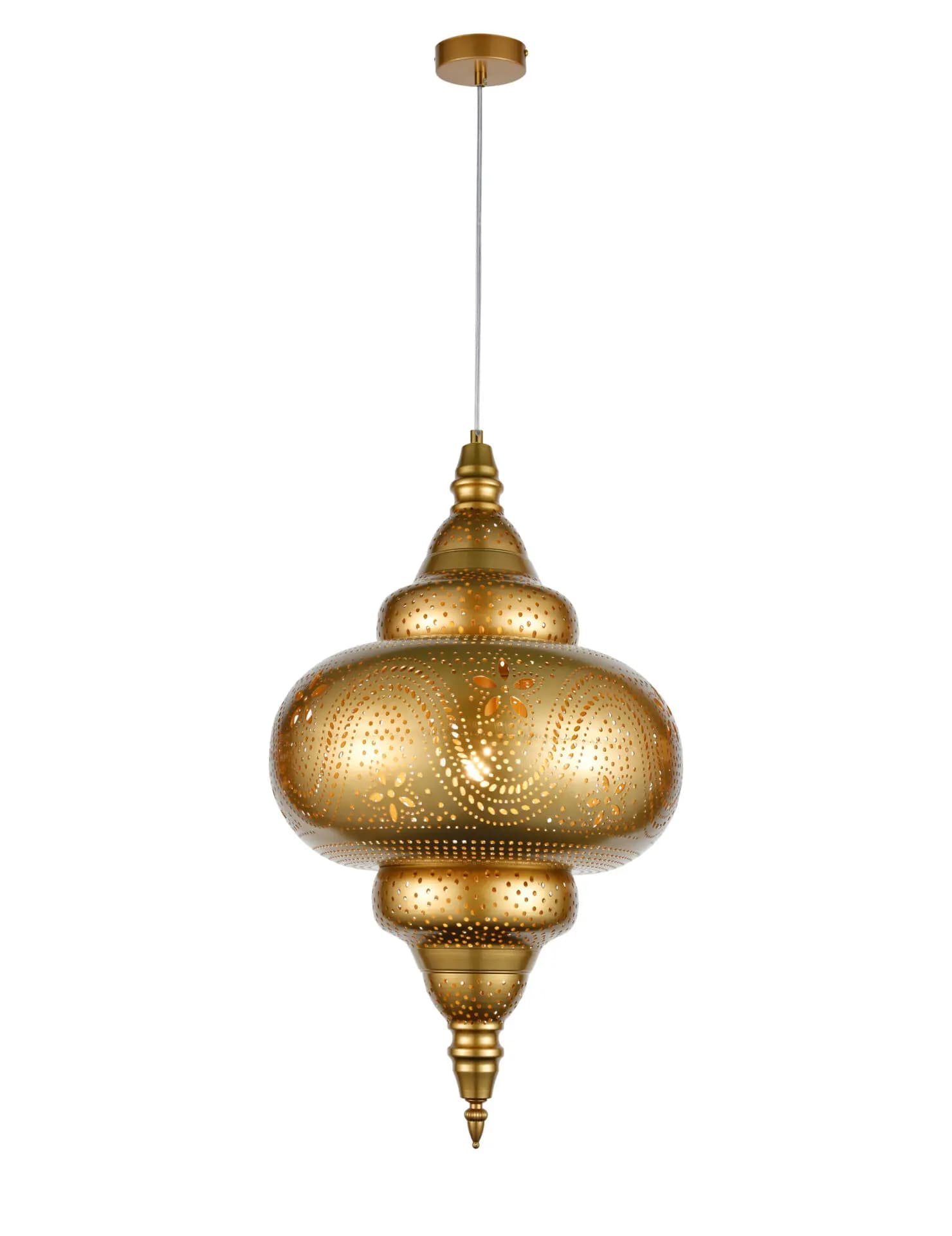 Big Turkish Moroccan Antique Gold Pendant Light TUR001