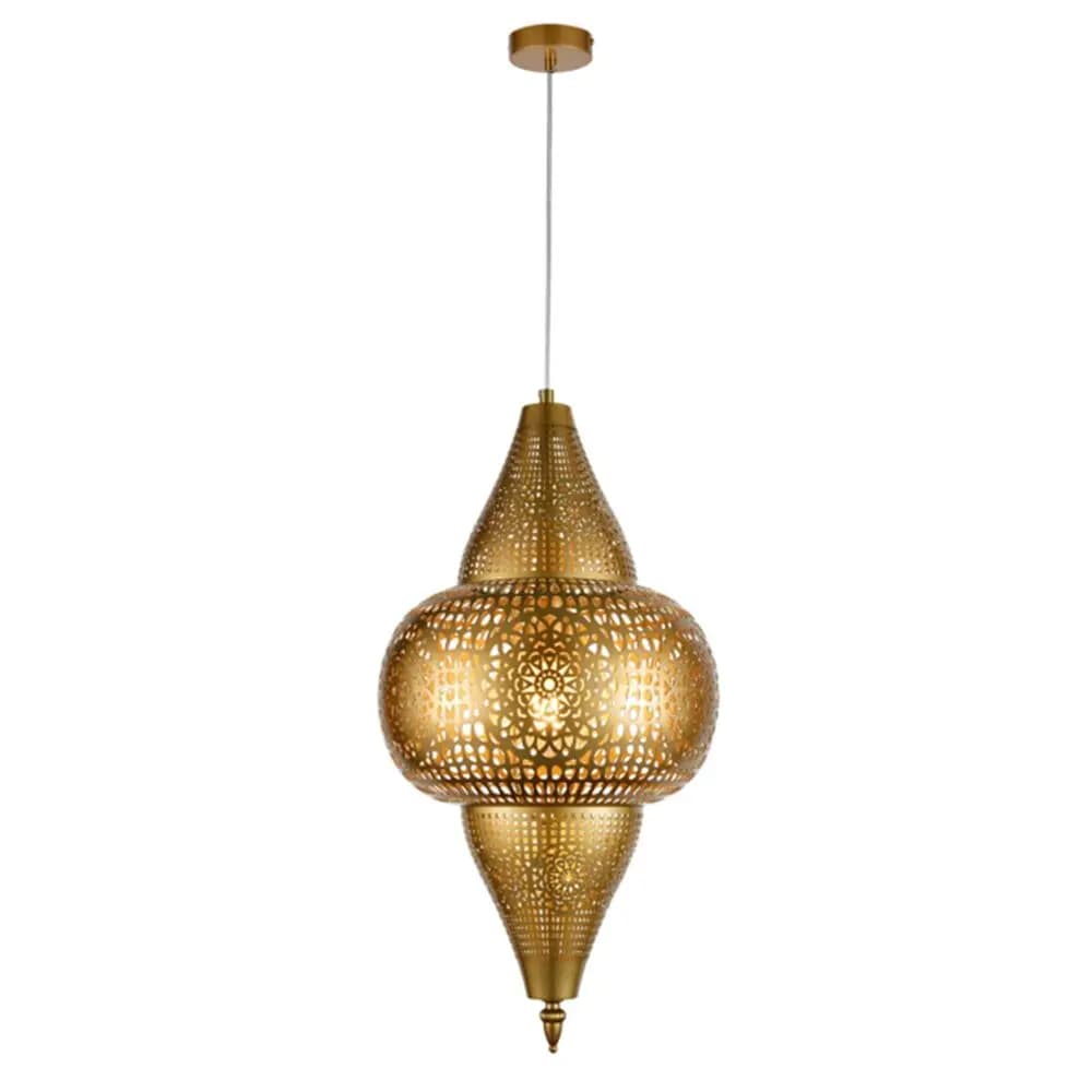 Small Turkish Moroccan Antique Gold Pendant Light TUR002
