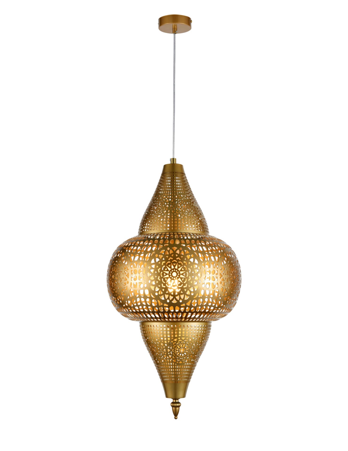 Small Turkish Moroccan Antique Gold Pendant Light TUR002