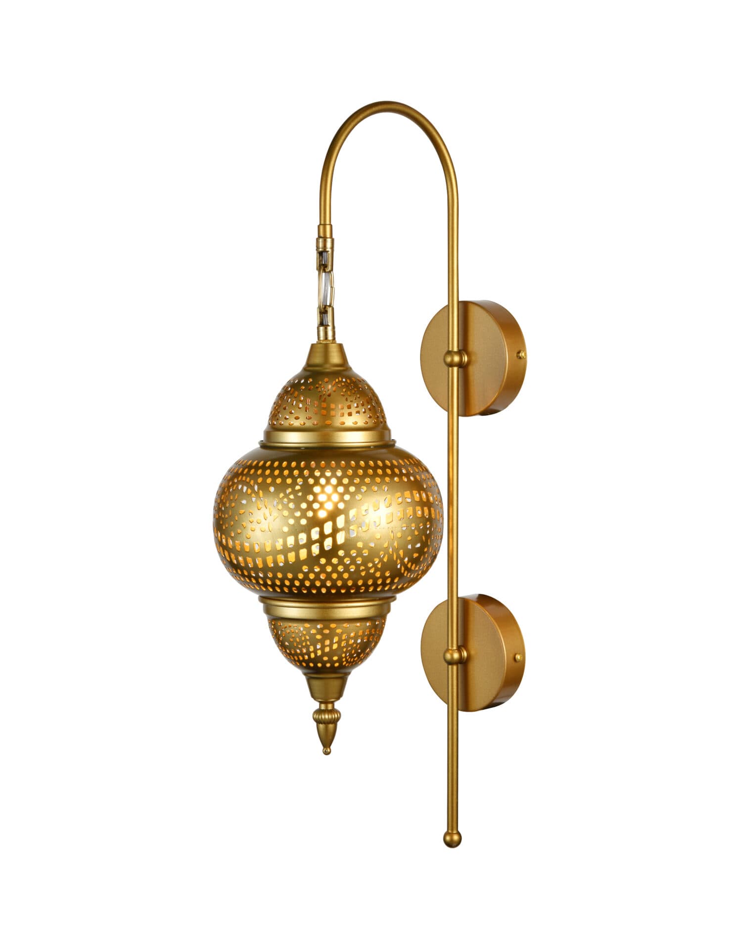 Turkish Moroccan Antique Gold Wall Lamp TUR005