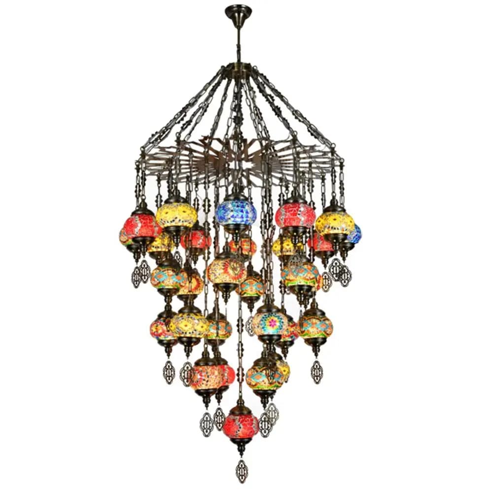 Turkish Moroccan Mosaic 29 Light Pendant Chandelier TUR008/29