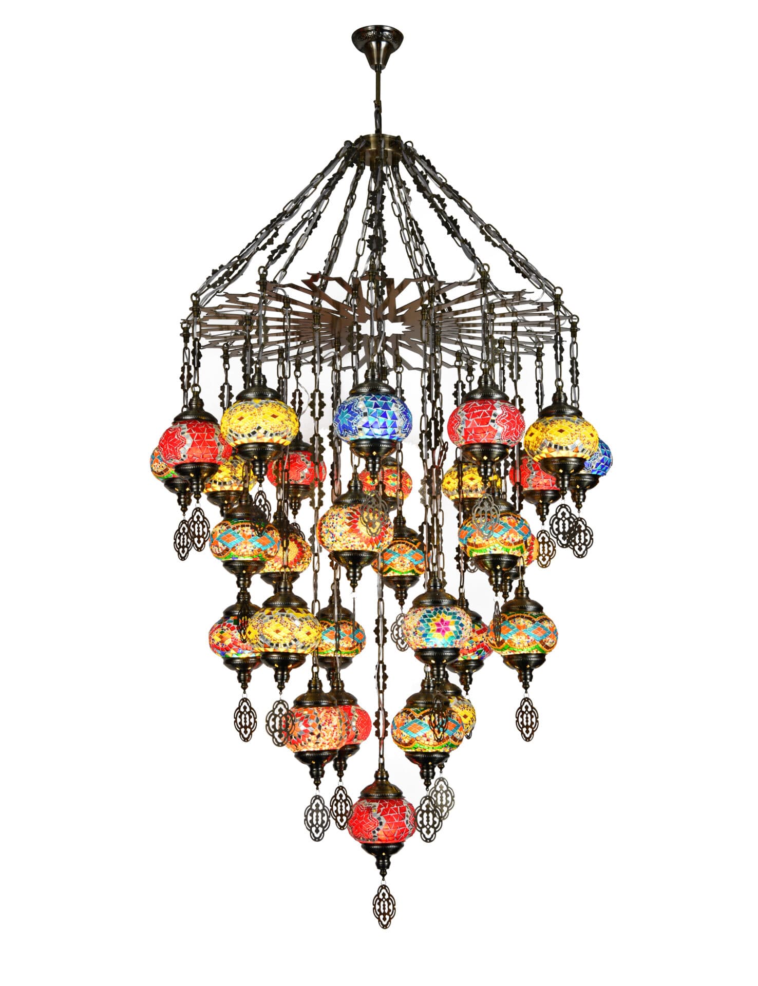 Turkish Moroccan Mosaic 29 Light Pendant Chandelier TUR008/29