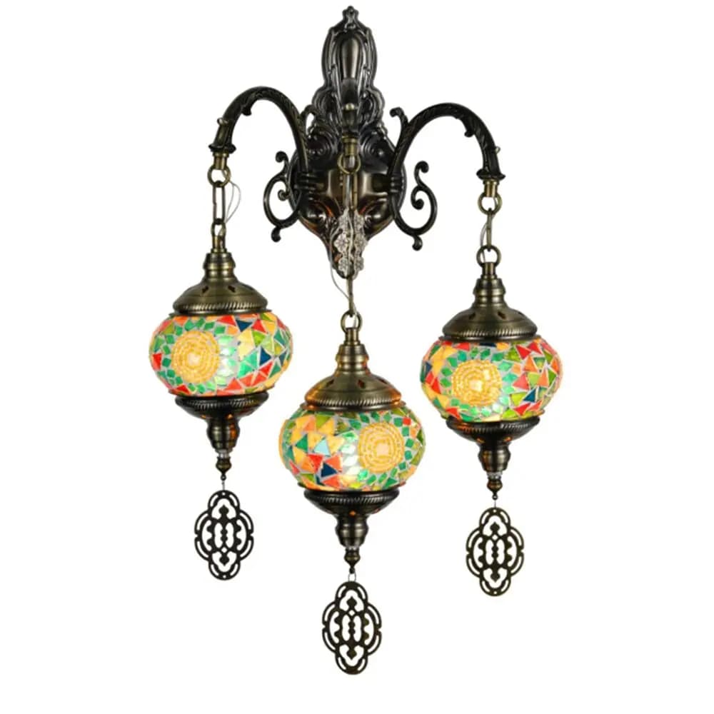 Turkish Moroccan Mosaic 3 Hanging Pendant Wall Light TUR011
