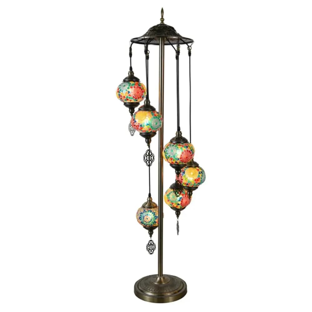 Turkish Moroccan Mosaic 6 Pendant Light Spiral Floor Lamp TUR013