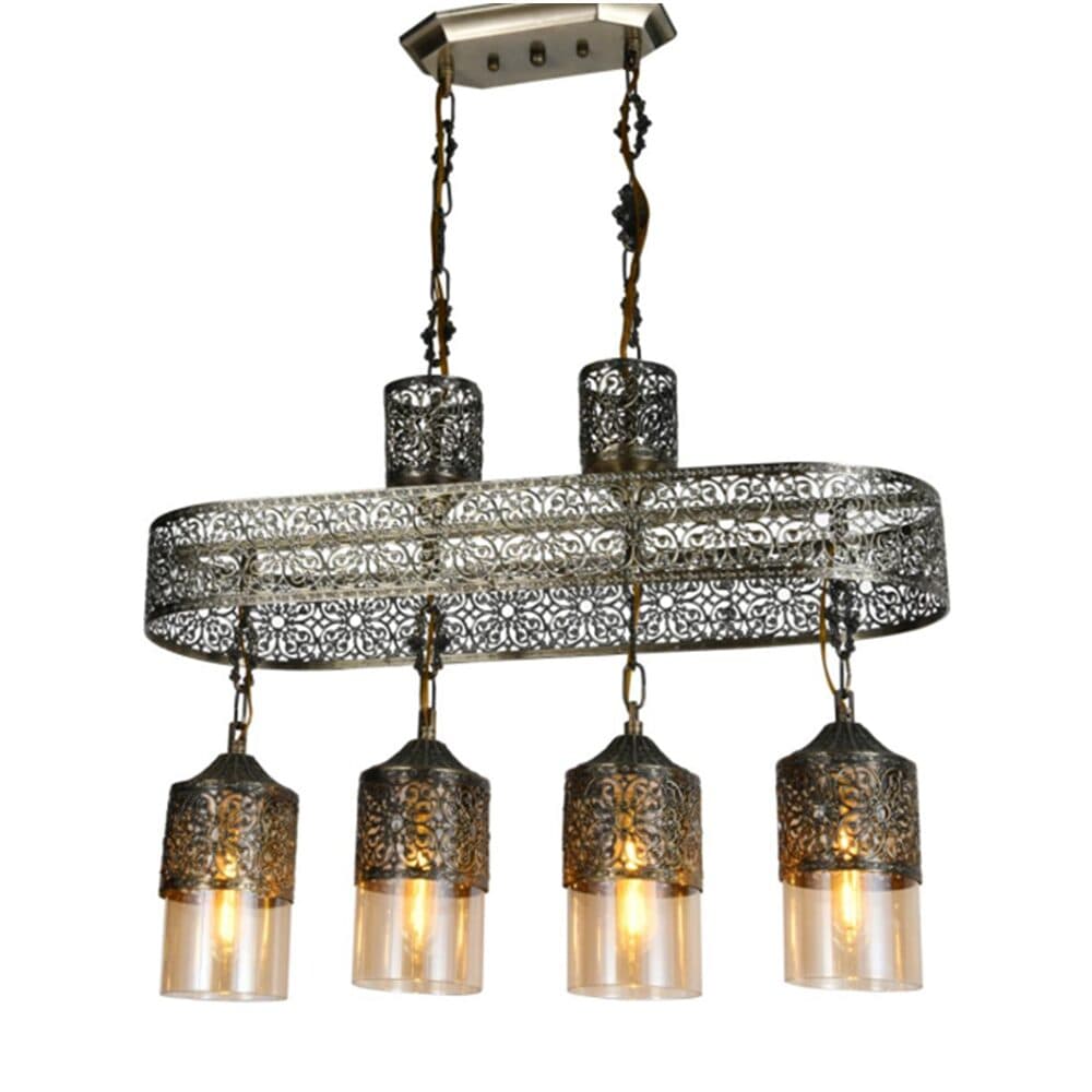 Turkish Moroccan 4 Pendant Light Bronze Dining Chandelier TUR016
