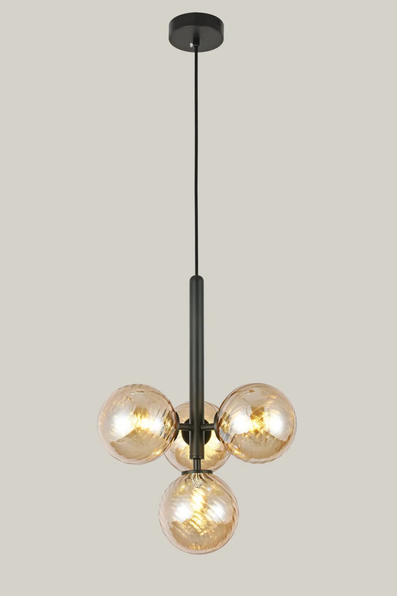 4 Light Amber Shade Ceiling Cluster Pendant CP210