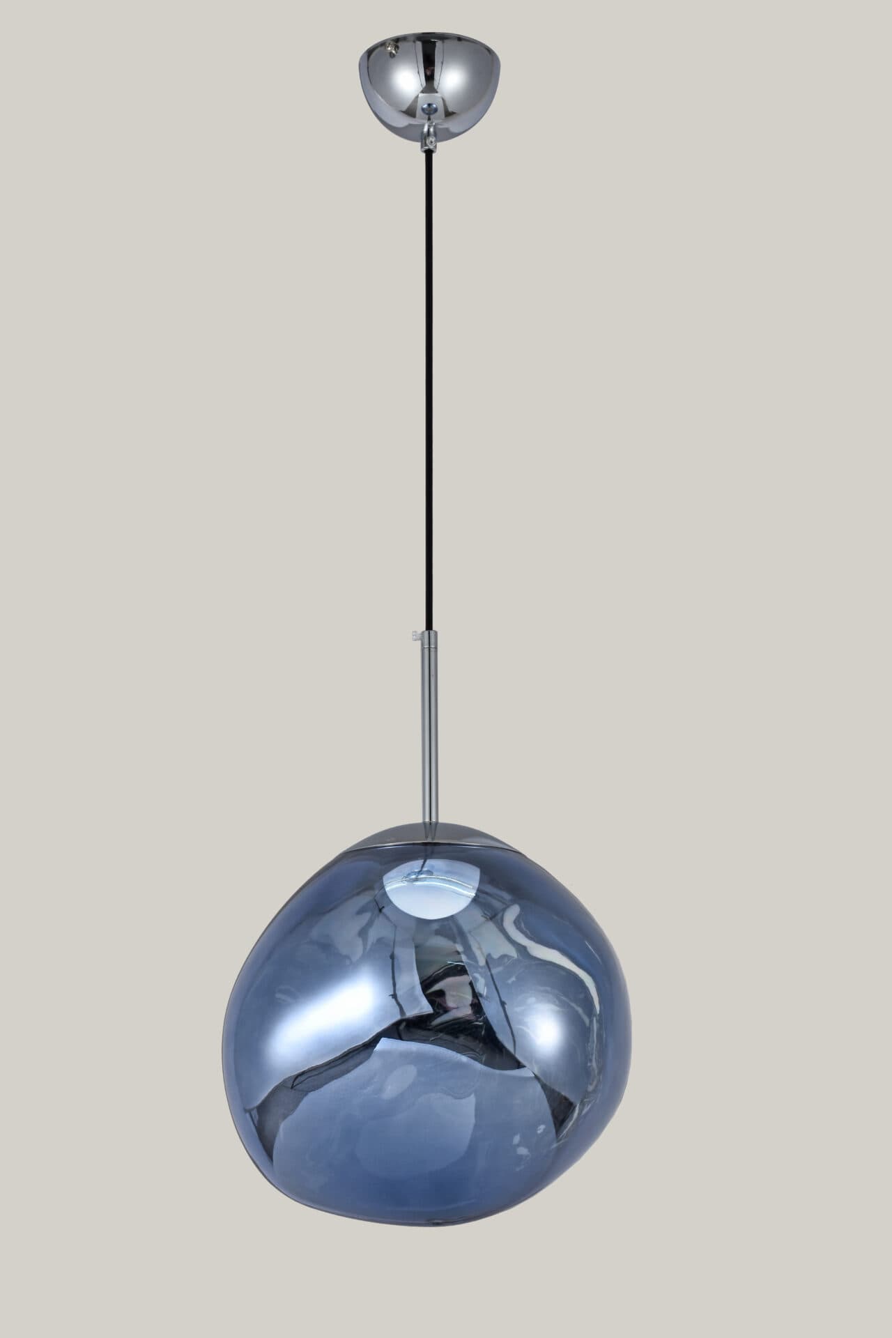 Dark Blue Organic Filament Chrome Pendant Light CP226
