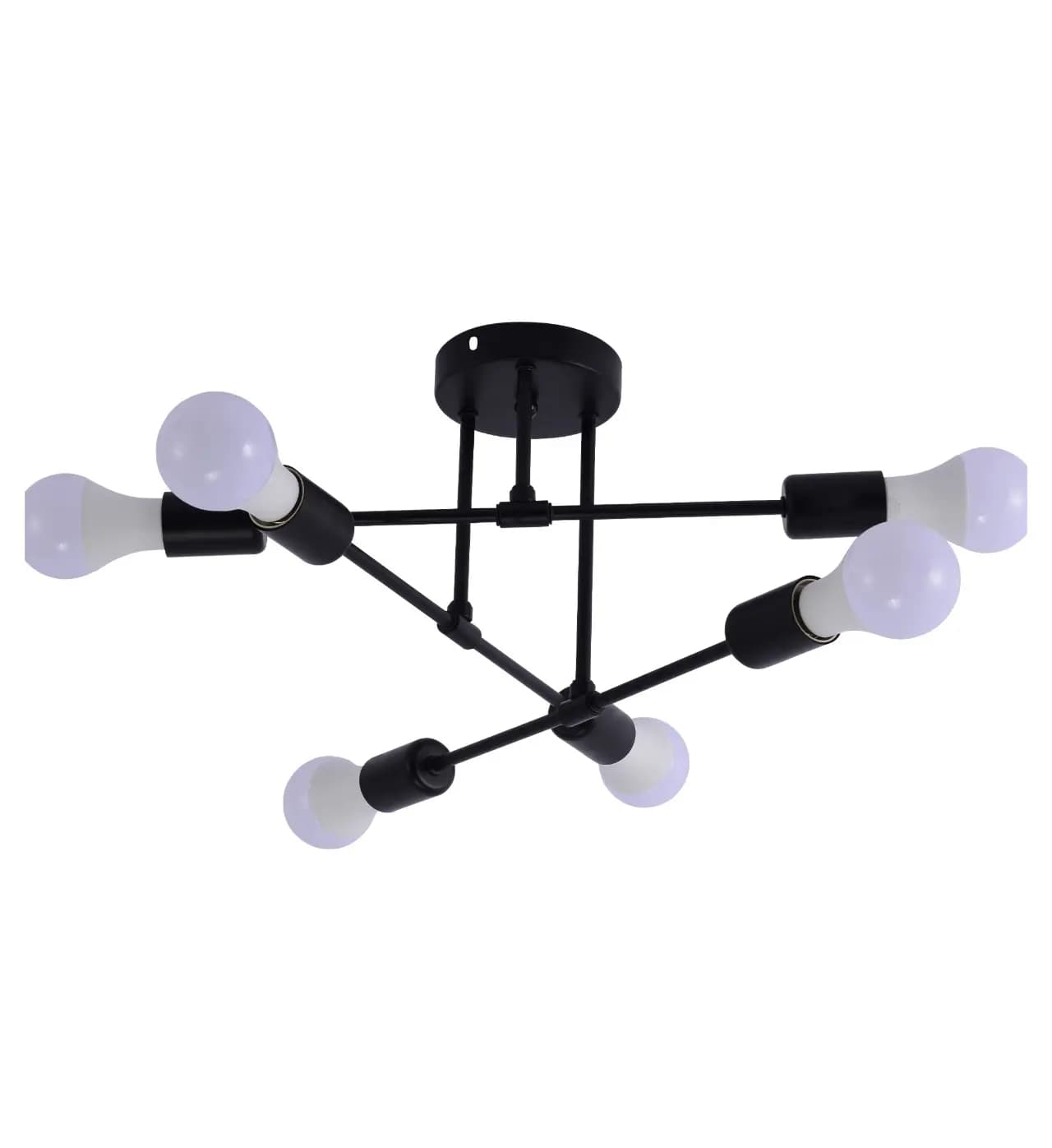 CP242/6BL Black Tiered Crystal Flush-Mount Ceiling Light