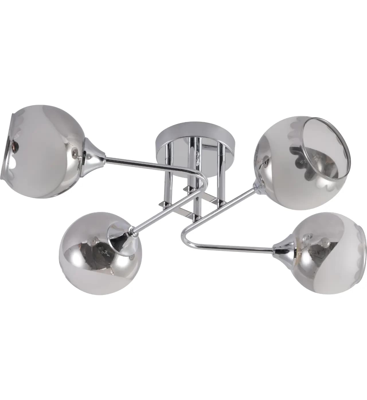 Modern Chrome 4-Light Glass Globe Semi-Flush Ceiling Light CP248/4C