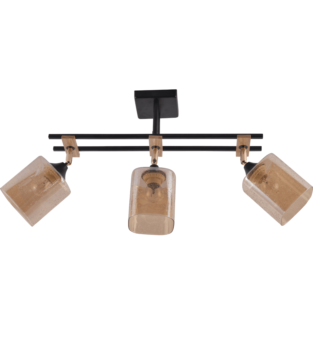 Industrial 3-Light Mixed-Material Semi-Flush Ceiling Light CP249/3BG