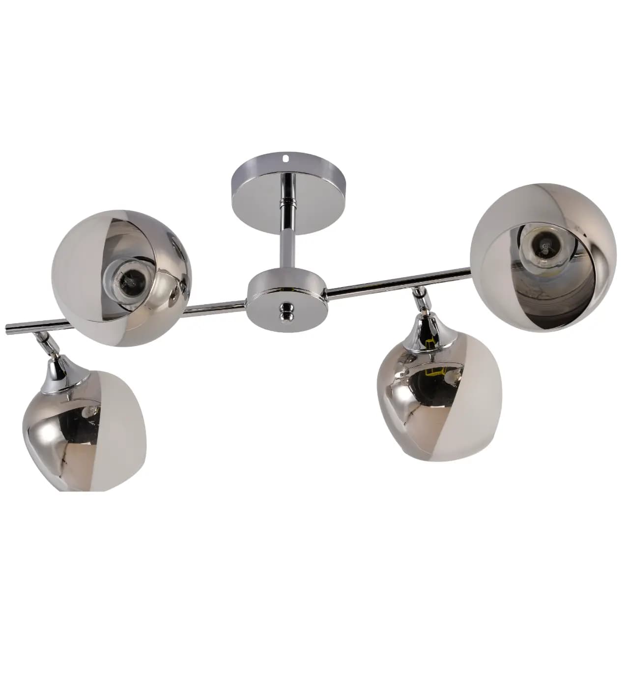 Modern Chrome 4-Light Teardrop Globe Semi-Flush Ceiling Light CP251/4C