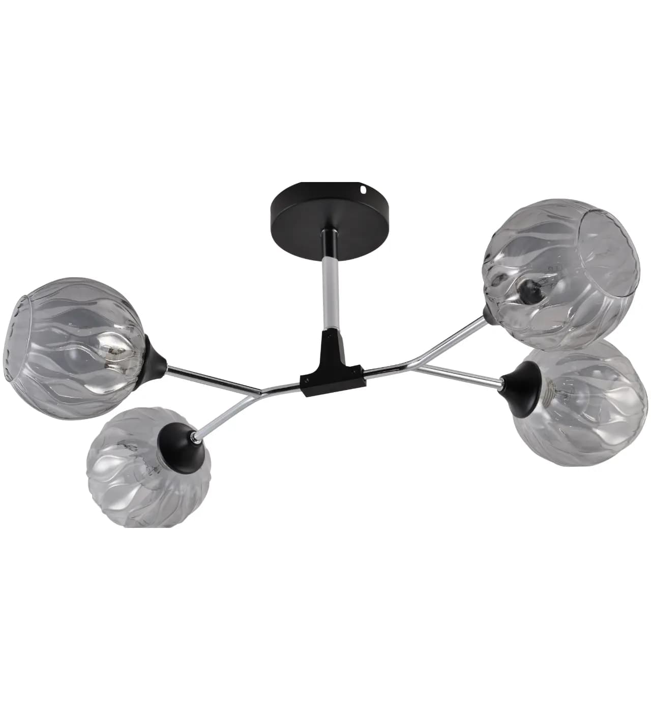 Modern Black & Chrome 4-Light Sculptural Semi-Flush Ceiling Light CP253/4BC