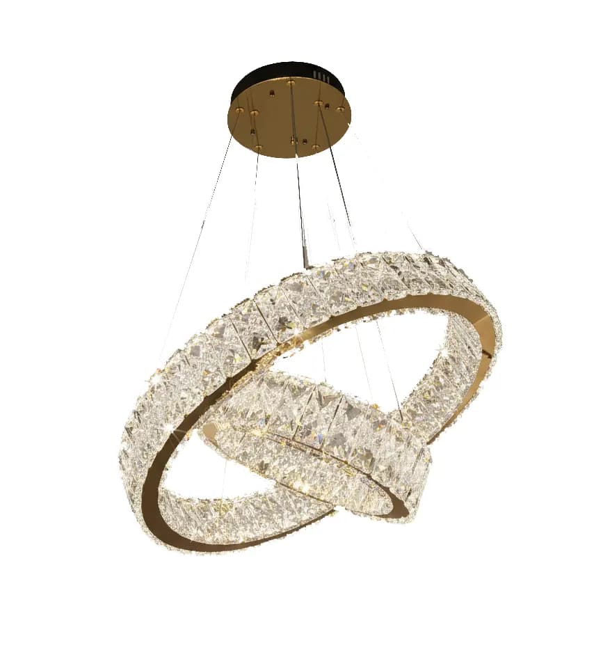 Double Interlocking Ring Crystal Chandelier CH59