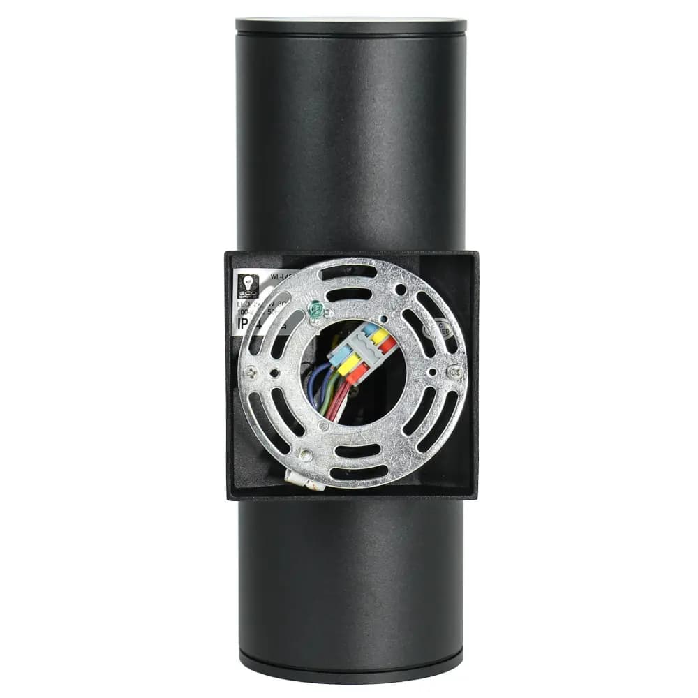 WL-L43/BL-3CCT Modern Black Cylindrical Up/Down Wall Light with 3CCT Technology