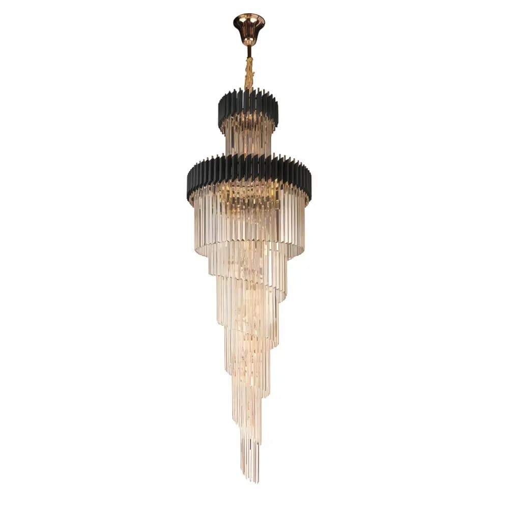 Luxurious Black and Gold Spiral Crystal Chandelier CH62/37BG-600*2000