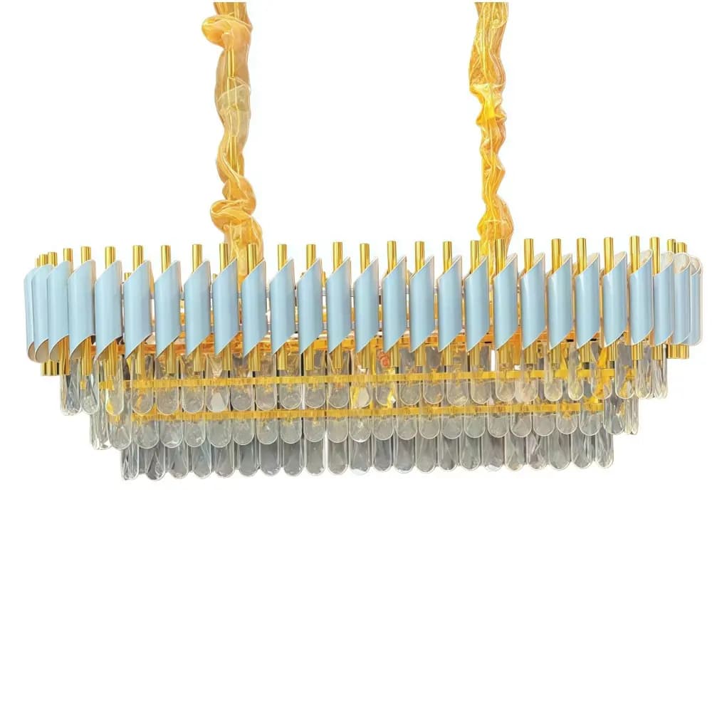 Luxurious Silver and Gold Rectangular Crystal Chandelier CH62/11SG-900*300