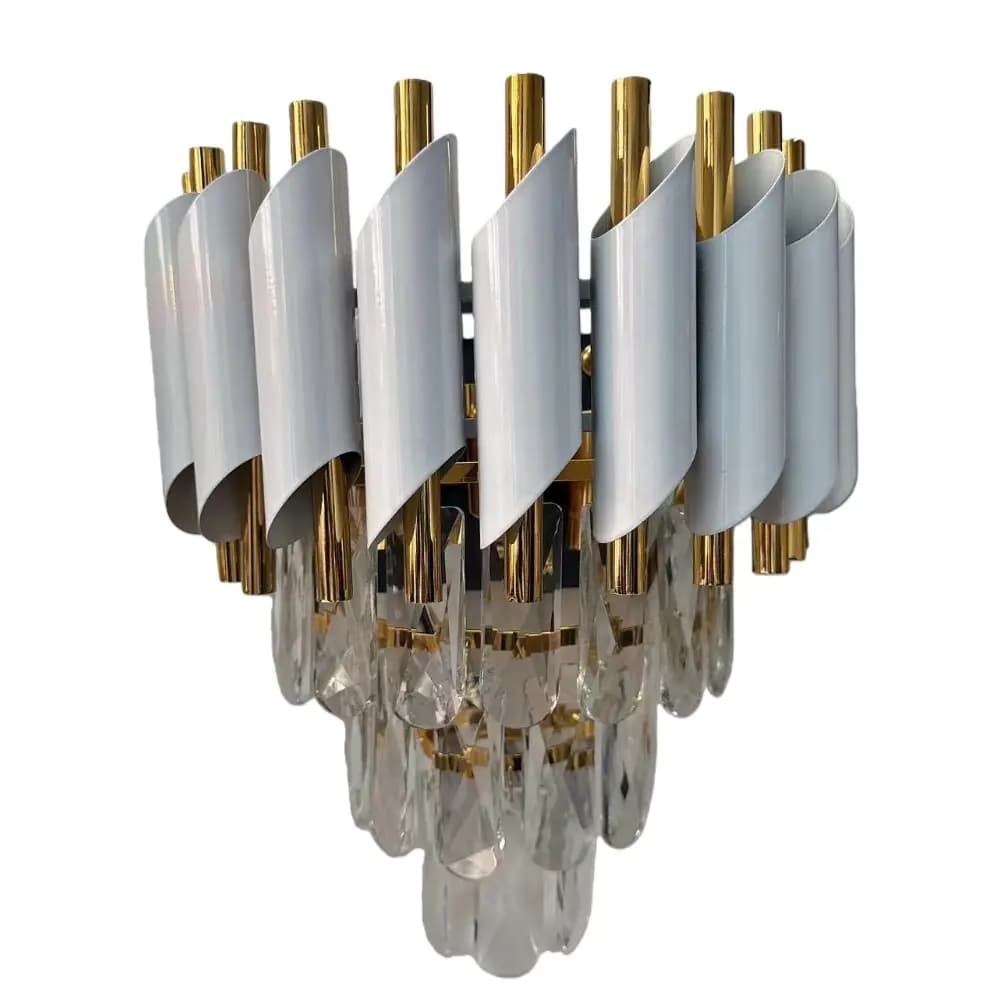 Modern White and Gold Crystal Wall Light CH62/3WG-WALL