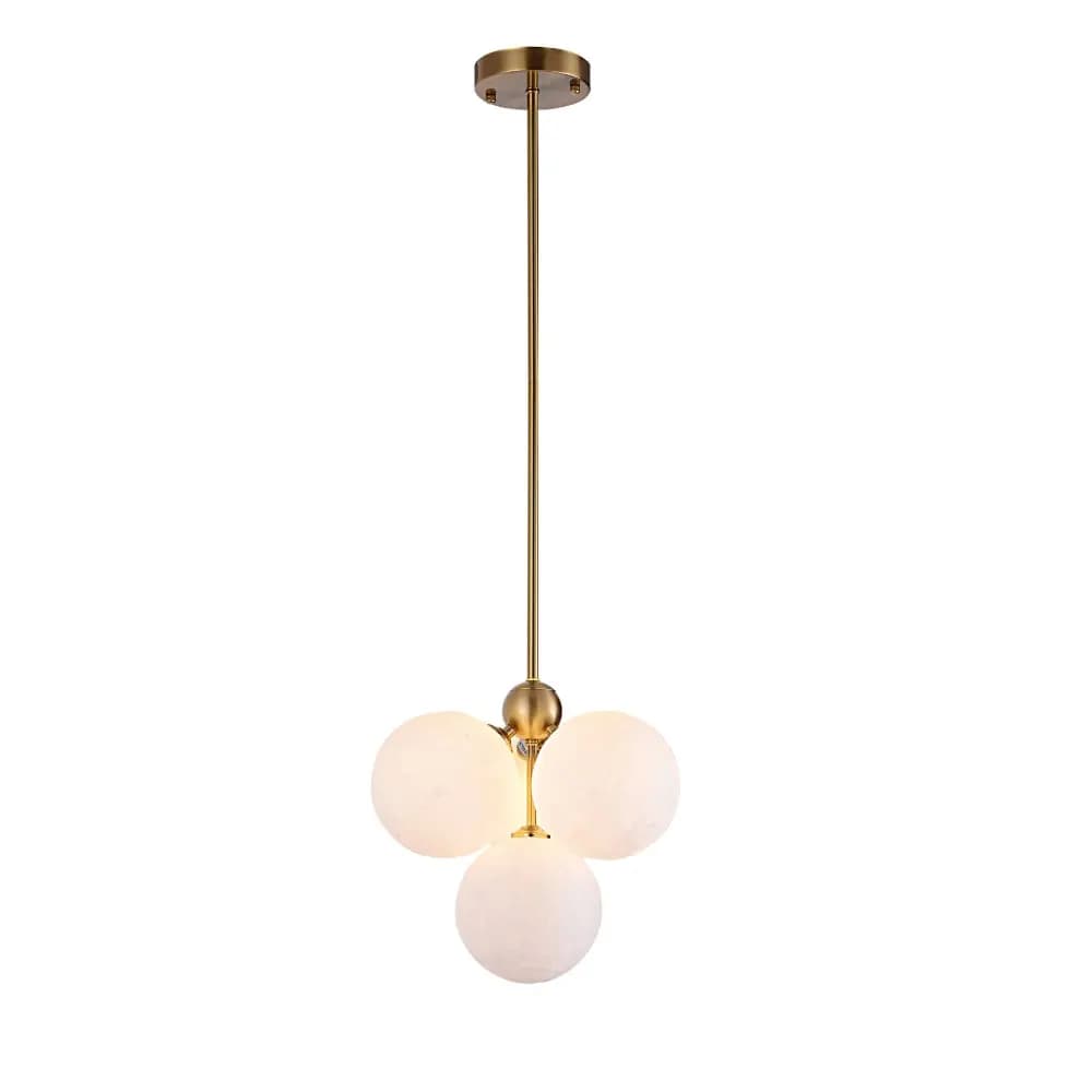 Modern Brass Gold White PC Chandelier CP152/4G-300