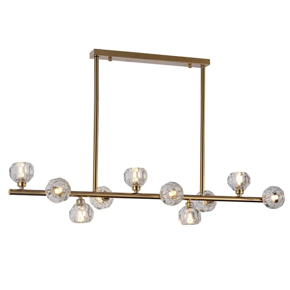 Elegant Brass Gold Round Clear Glass Chandelier CP261/10G-1000D