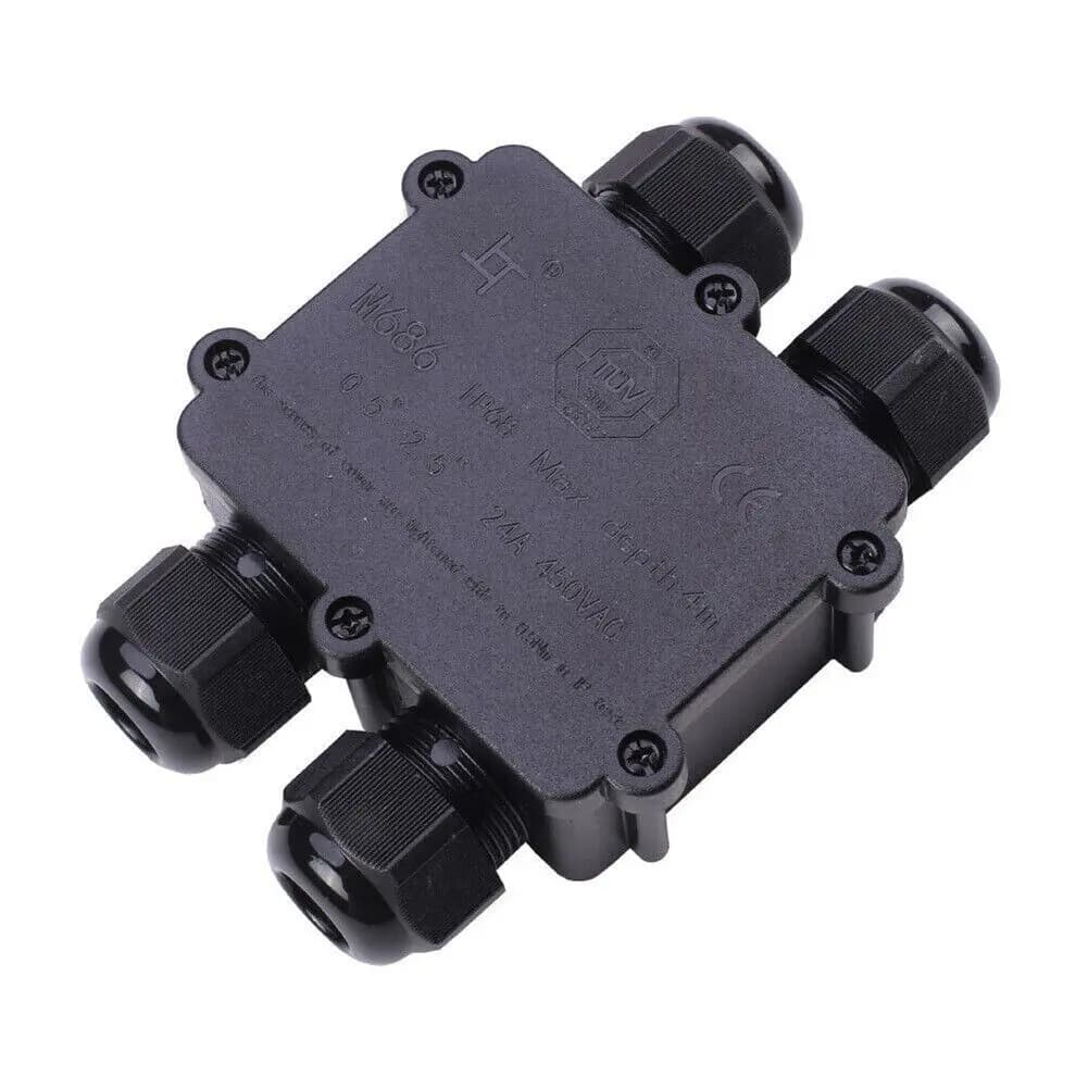 Cable Wire Junction box connector - 4 way H shape -Rubber & connectors included