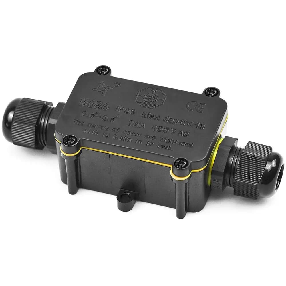 2-Way Waterproof IP68 Cable Connector Wire Range 4 to 14mm T2
