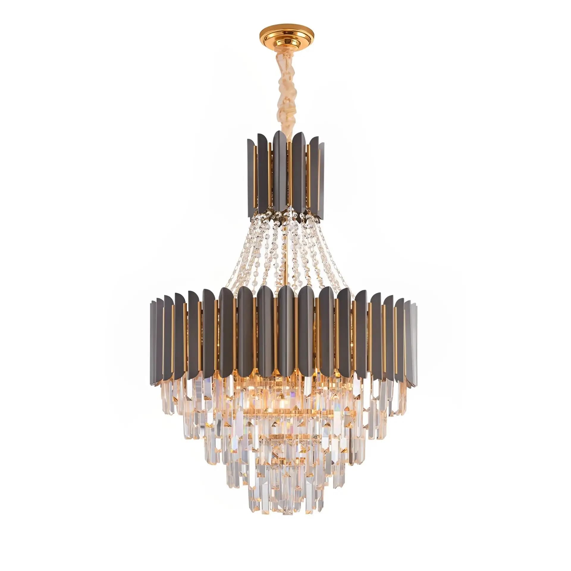 Decorative Crystal Black And Gold Chandelier - CH249/12G