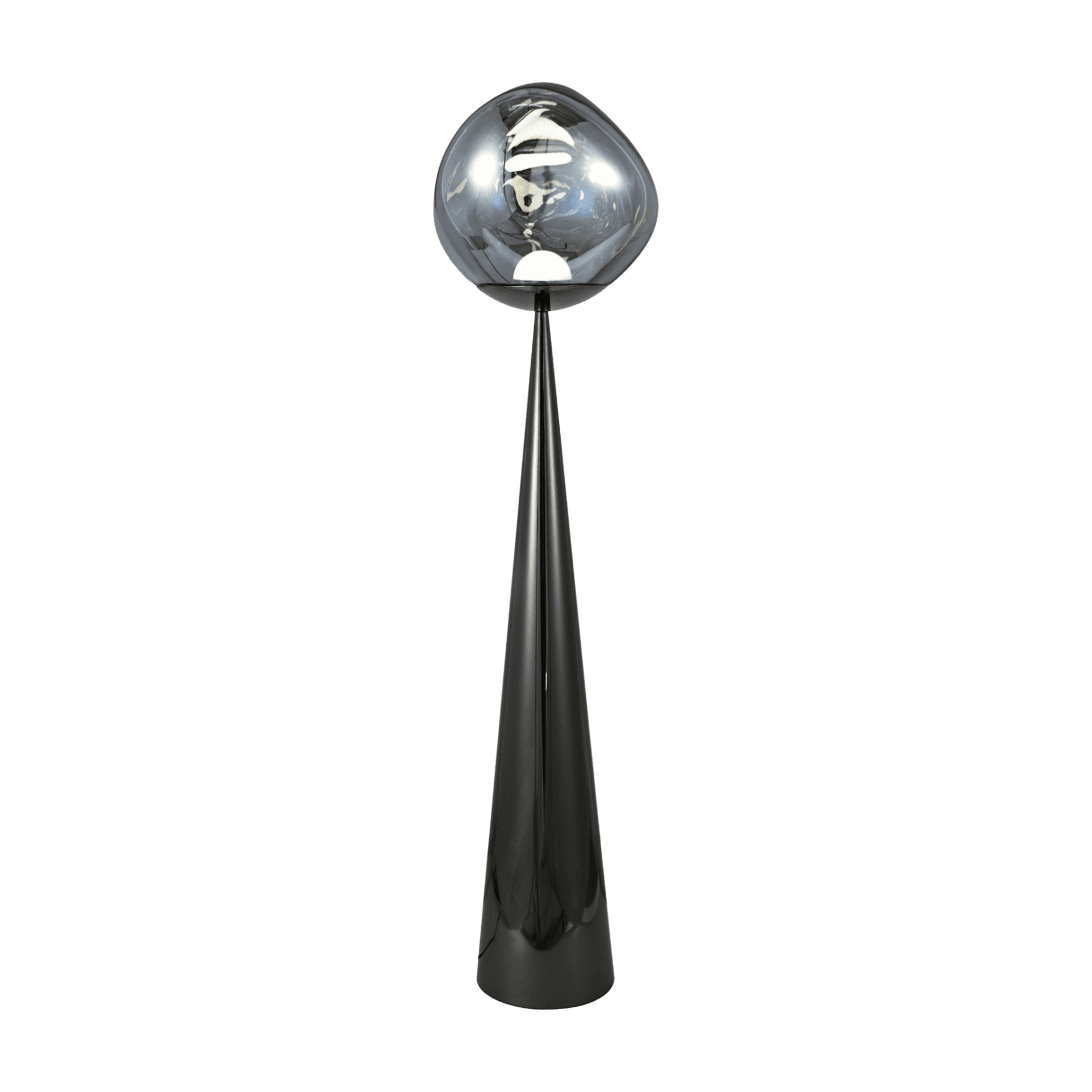 Smokey Grey Organic Filament Large Black Floor Lamp CP232