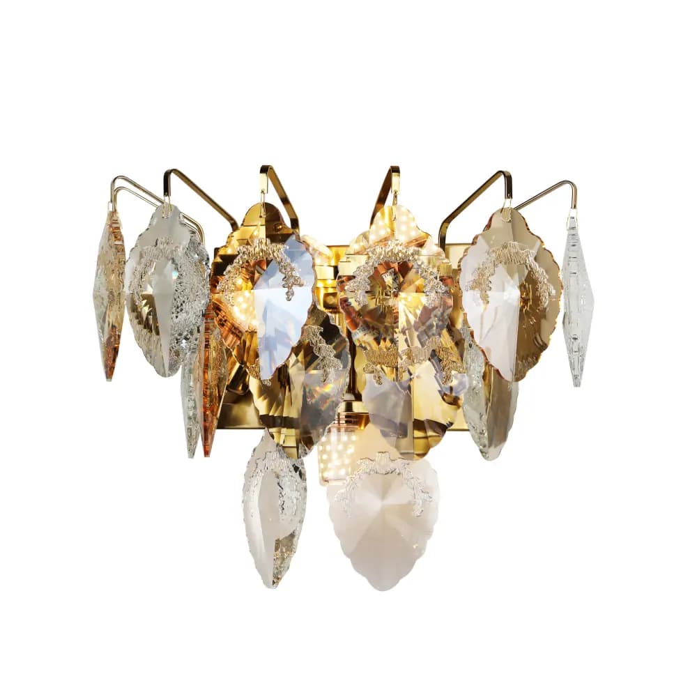 Gold Crystal Leaf Wall Light CH39/3G
