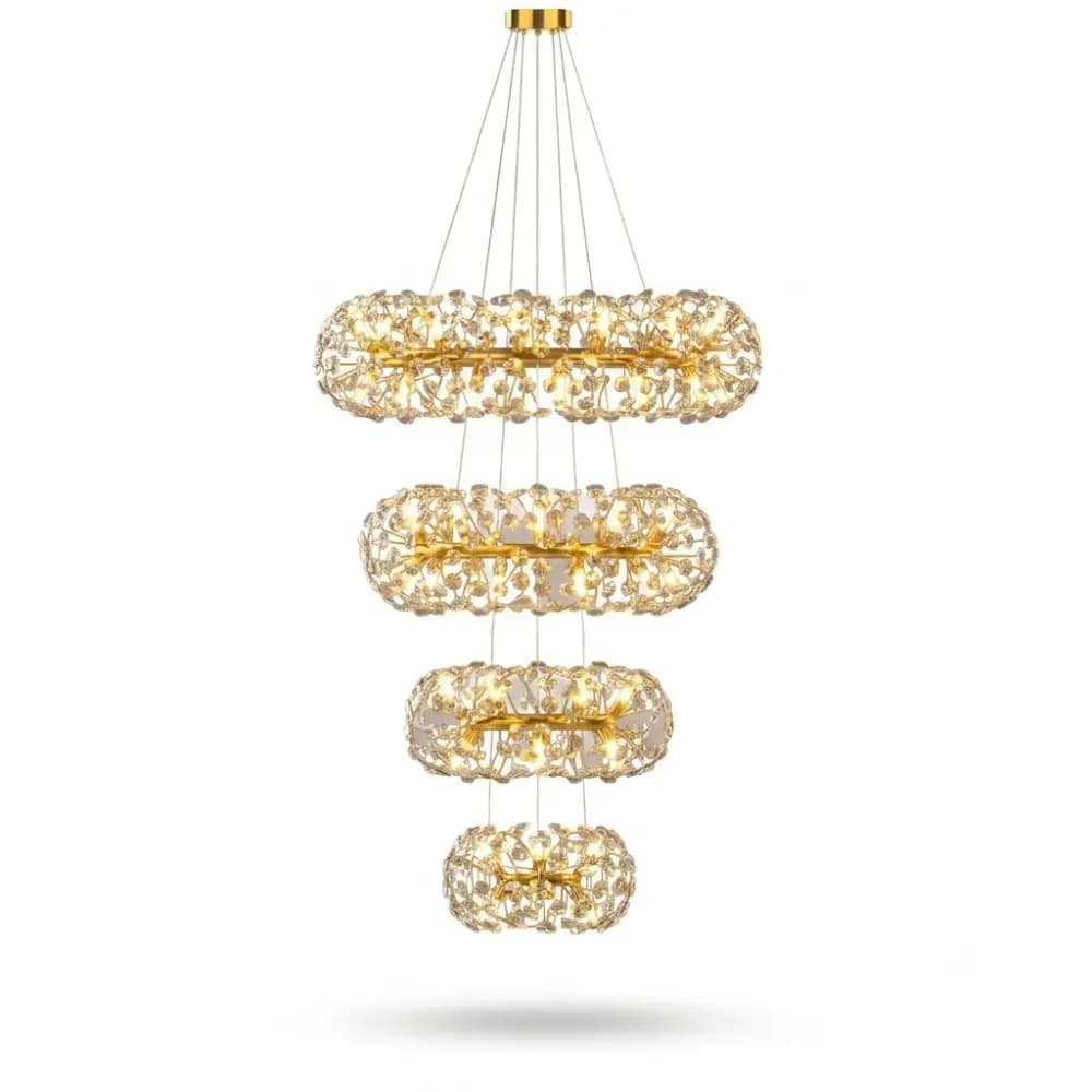 Gold 4-Tier Majestic Chandelier Light – CH242