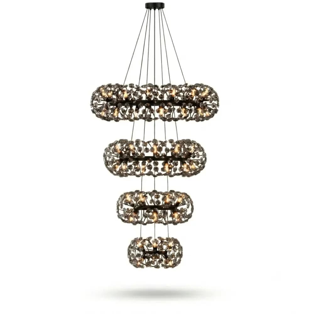Black 4-Tier Majestic Chandelier Light – CH242